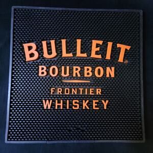 BULLEIT Bourbon Frontier Whiskey Bar Service Wait Area Rubber Spill Mat Black